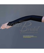 4-WAY STRETCH Matte Finish Satin Fingerless Gloves Opera Length 16BL - $428.41 MXN