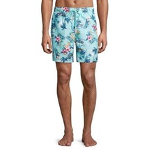 George Men&#39;s 6&quot; Novelty Tropical Florals Swim Trunk, Green Size 3XL [48-50] - $18.66
