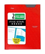 Five Star Stay-Put Plastic Pocket and Prong Folder (Fire Red) - $260.01 MXN