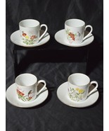 Vintage TAKAHASHI Espresso Demitasse Cup &amp; Saucer Flowers Birds Japan - ... - $30.04 CAD