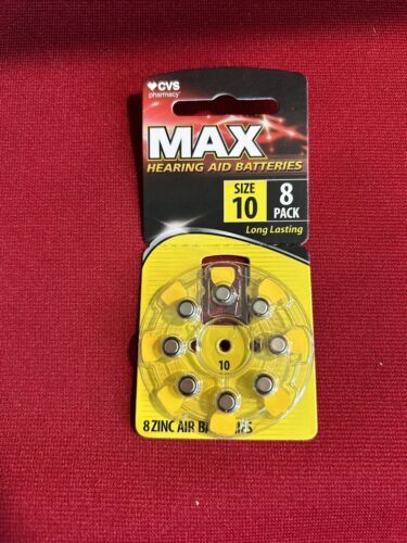 CVS Max Hearing Aid Batteries 8 Pk Size 10 Exp  Feb 2028 Lot Bat4 - $4.99