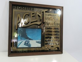 Framed Mirror Registered Agent Suppliers of Quality Motor Cars VTG 1970s Relic - £42.52 GBP