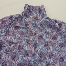 VTG Gilda Of California Women's Purple 1/4 Button Geometric Print Blouse Size 38 image 14