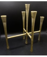 Danish Modern Style Gold Tone Welded Metal Candelabra 5 Candle Holder - €51,58 EUR