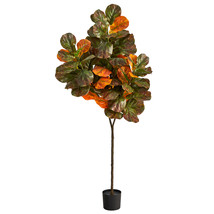 6 Autumn Fiddle Leaf Artificial Tree - £101.51 GBP