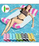 New Water Hammock Recliner Inflatable Floating Swimming Mattress Toy Lou... - £5.46 GBP