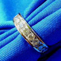 Earth mined Diamond Deco Wedding Band Half Eternity Anniversary Ring 14k... - $1,880.01
