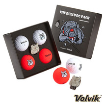 Volvik Vivid The Bulldog Golf 4 Ball Pack with Hat Clip and Ball Marker. - £29.89 GBP