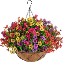 Mothers Day Gifts for Mom, Artificial Hanging Flowers with Basket,Fake Daisy Flo - £47.82 GBP