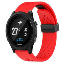 For Garmin Forerunner 935 22mm Folding Buckle Hole Silicone Watch Band(Red) - £6.31 GBP
