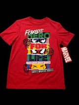 Fearless Marvel Hero For Life Spider-Man Youth Boys Red S/S T-shirt Sz Medium 8 - £15.95 GBP