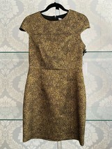 Diane Von Furstenberg Metallic Gold &amp; Black &quot;Hadlie Two&quot; Dress Sz 8 $428 Nwt - £142.36 GBP