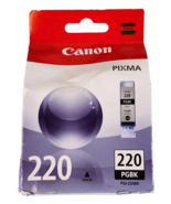 Genuine Canon PGI-220BK Black Ink Tank Factory Sealed NEW - $10.36