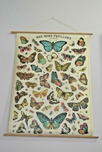 Vintage Retro French Print Poster &quot;Butterflies&quot; /&quot;Nos Bons Papillons&quot; - £31.50 GBP