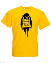 Mens T-Shirt Banksy Street Art Graffiti, Monkey Quote Laugh Now, Chimp Tshirt - £18.49 GBP