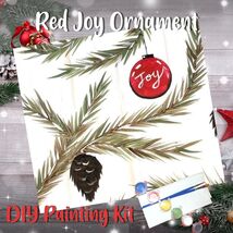 Red Joy Ornament Painting Kit - Paint Your Own - Hand-Drawn - Canvas Pai... - $35.00