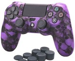 Silicone Grip Purple Skulls + (8) Multi Thumb Caps For PS4 Controller  - $8.99