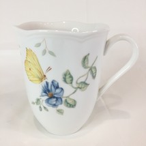 New Lenox Coffee Cup 12oz Butterfly Meadow Dragonfly Mug With Scallop Ri... - £11.68 GBP
