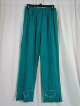 LT American Tradition Green Elastic Waist XL Pants Inseam = 26&quot; Embroidered EUC - £6.69 GBP