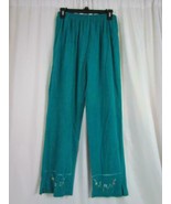 LT American Tradition Green Elastic Waist XL Pants Inseam = 26&quot; Embroide... - £6.71 GBP