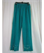 LT American Tradition Green Elastic Waist XL Pants Inseam = 26&quot; Embroide... - $8.54