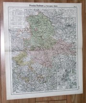 1905 Original Antique Map Of Saxony Anhalt Sachsen Berlin Harz Magdeburg Germany - $27.31