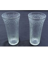 I) Vintage Set of 2 Clear Ripple Glass Flower Bud Vases 6&quot; Tall - £15.56 GBP