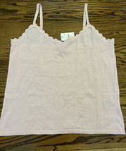 NEW JCrew Factory Women’s Scalloped Sweater Shell Pink Heather Size XL NWT - $29.69