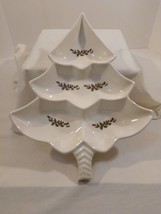 Vintage RARE Ceramic Atlantic Mold Christmas Tree Divided Dish Tray - £27.59 GBP