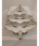 Vintage RARE Ceramic Atlantic Mold Christmas Tree Divided Dish Tray - £27.37 GBP