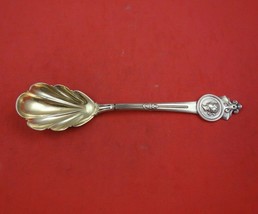 Medallion by Gorham Sterling Silver Preserve Spoon Gold Washed 7&quot; Serving - £224.98 GBP