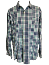 Chaps Easy Care Men&#39;s Long Sleeve Plaid Button Down Shirt Blue XXL - £13.44 GBP