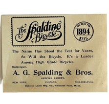 Spalding Bicycles 1894 Advertisement Victorian Lamb Manufacturing ADBN1w - £11.78 GBP