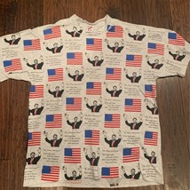 Vintage My Fellow Americans Jerzees Mens T-Shirt Gray Patriotic 100% Cot... - $29.69