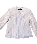 Leather Women&#39;s Jacket | Cream-Tan Nude | Size M | Front Zip &amp; Pockets T... - €85,11 EUR