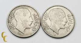 1931 Iraq 50 Fils Argento Monete Lotto Di 2 Km #100 - $88.15