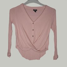 Ana Fashion Shirt Womens XS Pink Criss Cross Blouse - $11.00