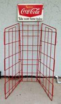 Antique Coca-Cola Advertising Store Red Wire Display Rack Take Some Home... - $277.19