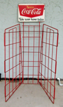 Antique Coca-Cola Advertising Store Red Wire Display Rack Take Some Home... - £220.76 GBP