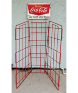 Antique Coca-Cola Advertising Store Red Wire Display Rack Take Some Home... - £216.50 GBP