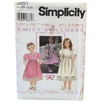 Simplicity Sewing Pattern 9851 Emilys Closet Dress Child Size 3-6 - $9.74