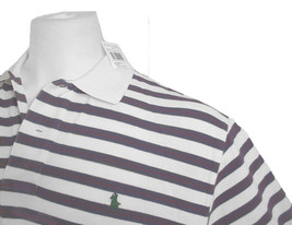 NEW Polo Ralph Lauren Polo Shirt!  M  Off White with Navy &amp; Maroon Strip... - £35.39 GBP