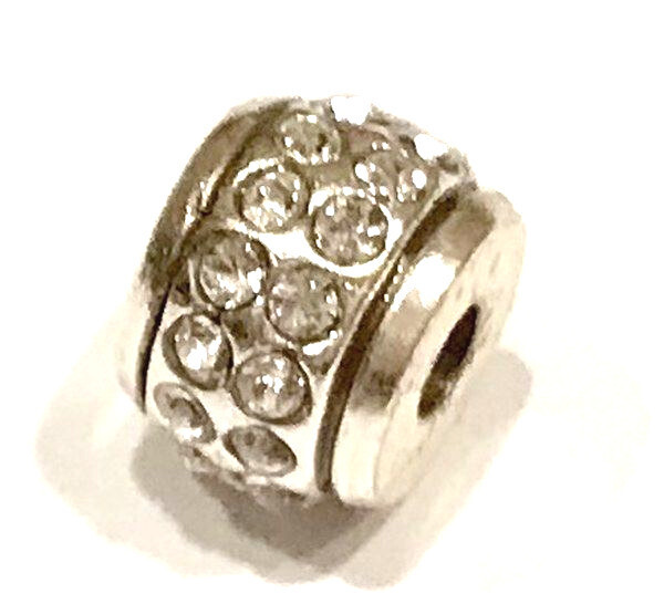 Brighton Mini Stone Stopper Bead J98042, Silver Finish, New FITS MINI ONLY - $12.35
