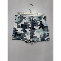 Lounge Sleep Shorts Women&#39;s S Gray Camouflage Drawstring Comfy Stretch New - £9.72 GBP