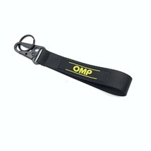 BRAND New JDM OMP Black Racing Keychain Metal key Ring Hook Strap Lanyard Univer - £7.92 GBP