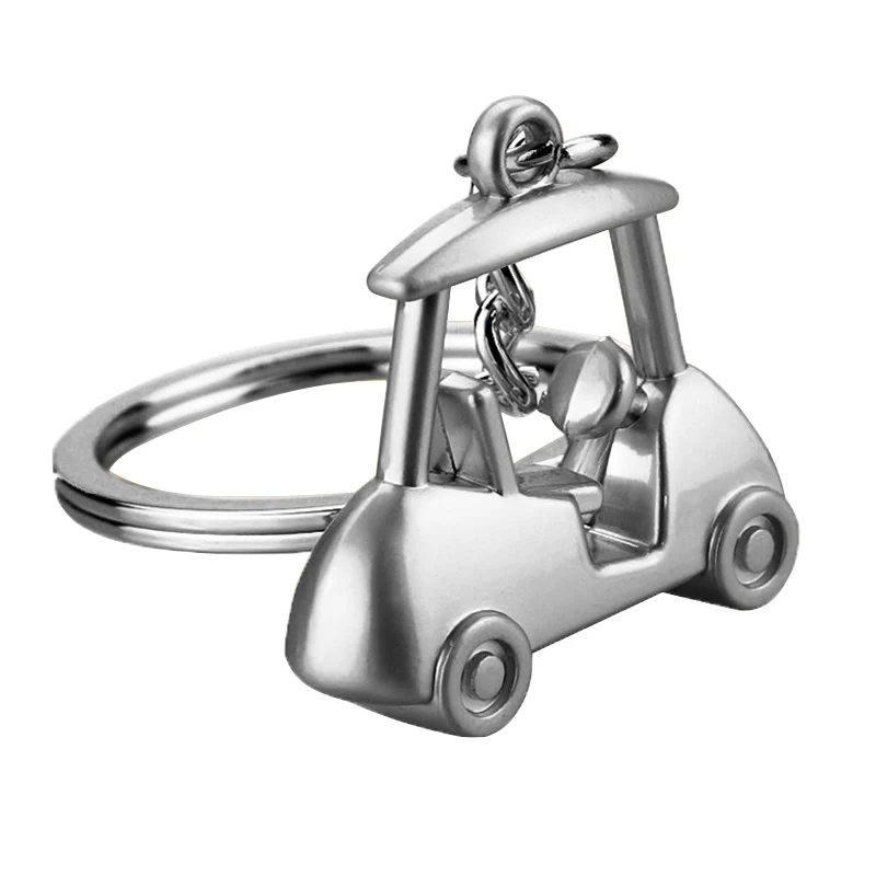 mini golf cart toy gift with Golf Ball Key Ring plate with  silver beautiful lov - £82.37 GBP