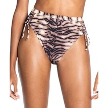 Rachel Rachel Roy Laced High Waist Bikini Swim Bottom Zebra Black Tan Small NEW - £19.32 GBP