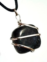 Shungite Necklace Protection Pendant Wire Wrapped Genuine Petrovsky Stone Cord - £16.54 GBP