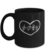 Coffee Mug Funny Love Sign Language Heart  - £15.98 GBP