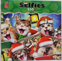 CEACO Selfies 550 Pc Jigsaw Puzzle Adorable Singing Kitten Cats Christma... - $14.85
